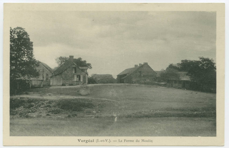 Carte postale ancienne Vergeal (I.-et-V.). - La Ferme du Moulin