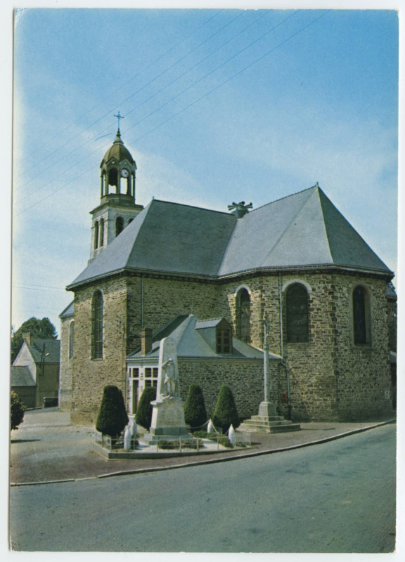 Carte postale ancienne 35 - Vern-Sur-SEICHE Eglise et Monument aux Morts