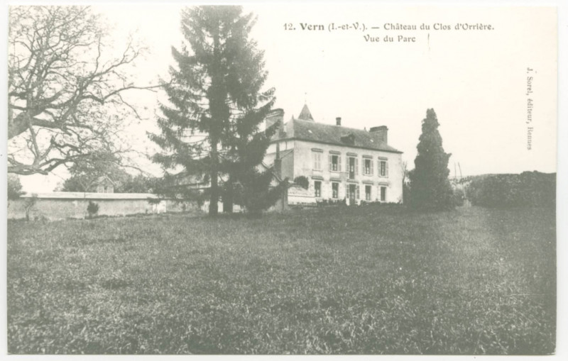Carte postale ancienne 12. Vern (I.-et-V.) - Château du Clos d'Orrière. Vue du Parc