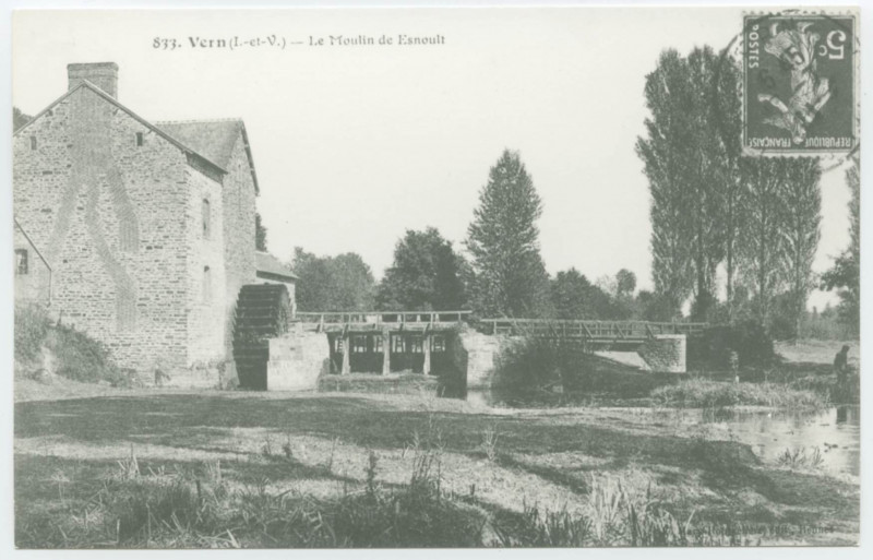 Carte postale ancienne 833. Vern (I.-et-V.) Le Moulin de Esnoult