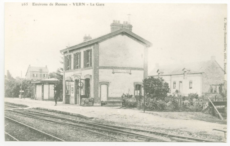 Carte postale ancienne 265 Environs de Rennes - Vern - La Gare