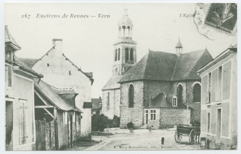 Carte postale ancienne 267. Environs de Rennes - Vern - L'Eglise.