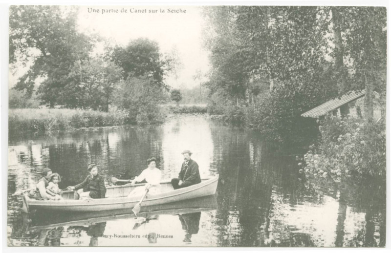 Carte postale ancienne Une partie de Canot sur la Seiche