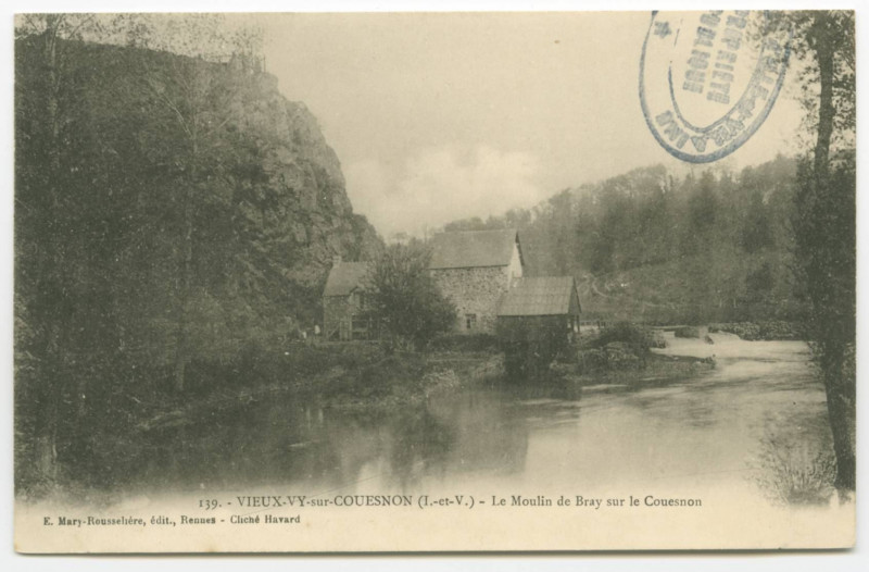 Carte postale ancienne 139. - Vieux-Vy-Sur-Couesnon (I.-et-V.) - Le Moulin de Bray sur le Couesnon