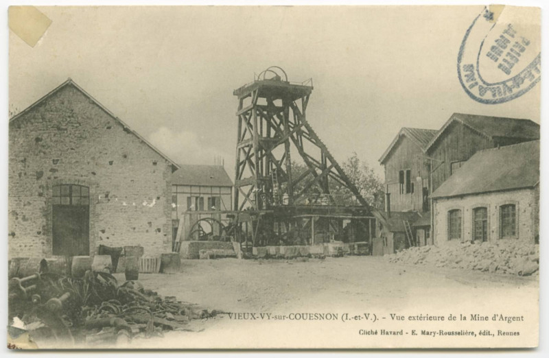 Carte postale ancienne 38. Vieux-Vy-Sur-Couesnon (I.-et-V.). - Vue extérieure de la Mine d'Argent.