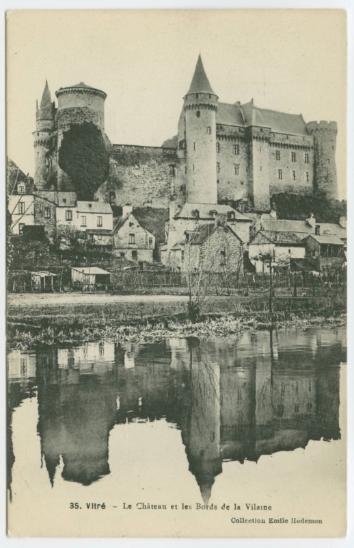 Carte postale ancienne 35. Vitré   - Le château et les bords de la Vilaine.