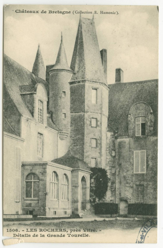 Carte postale ancienne 1506.- Les Rochers près Vitré - Détail de la grande tourelle.