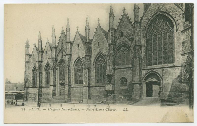 Carte postale ancienne Vitre - Eglise Notre-Dame. - Notre Dame Church.
