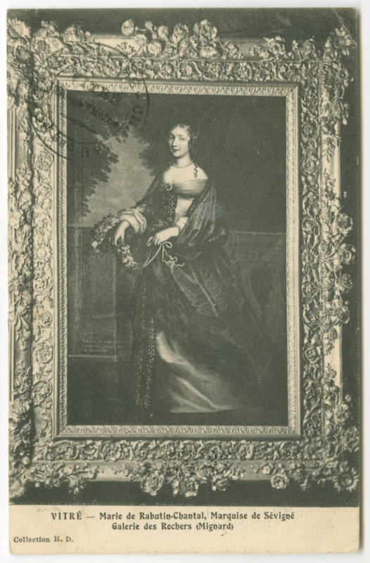 Carte postale ancienne Vitré. Marie de Rabutin-Chantal, marquise de Sévigné. Galerie des Rochers (Mignard)