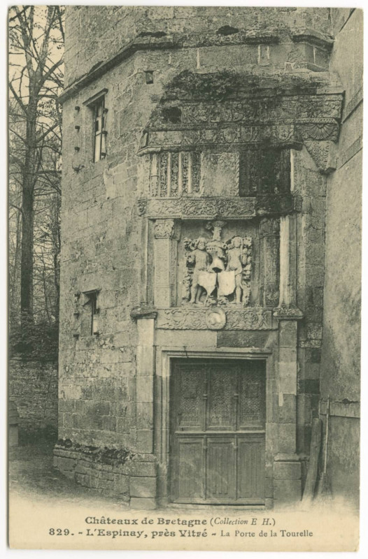 Carte postale ancienne 829.- L'Epinay, près Vitré - La porte de la tourelle.