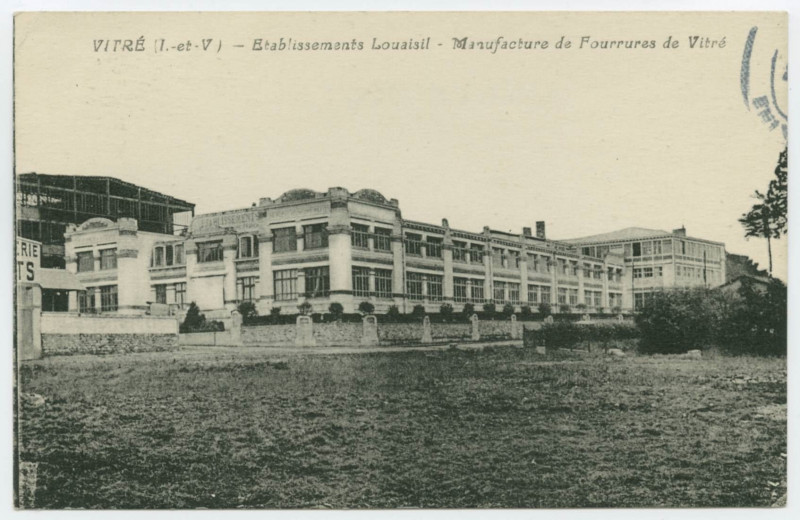 Carte postale ancienne Vitré (I.etV.) - Etablissement Louaisil manufacture de  fourrures de Vitré.