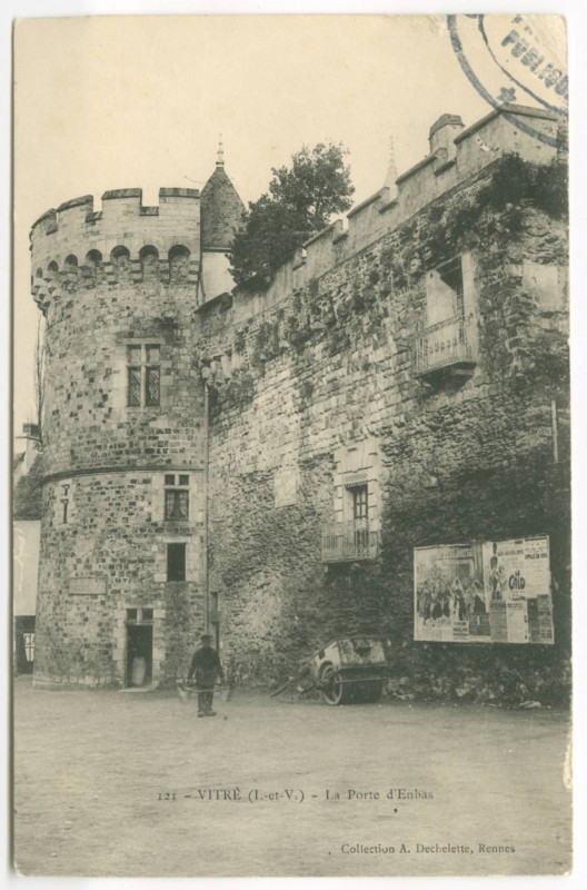 Carte postale ancienne 121. Vitré (I.etV.) - Porte d'en bas.