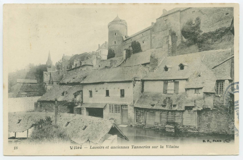 Carte postale ancienne 18 Vitré .-Lavoirs et anciennes tanneries sur la vilaine.