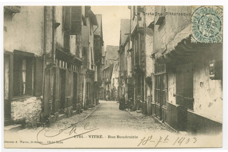 Carte postale ancienne 1781.- Vitré.-  Rue Beaudrairie.