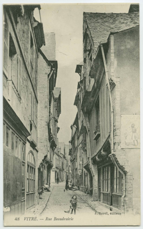 Carte postale ancienne 48. Vitré.-  Rue Baudrairie.