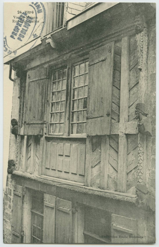 Carte postale ancienne 24. Vitré.- Vieille maison - Rue Baudrairie.