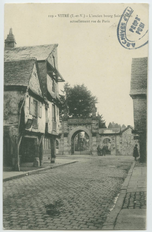 Carte postale ancienne 119. Vitré (I.etV.).- L'ancien bourg Saint-Gilles, actuellement Rue de Paris.