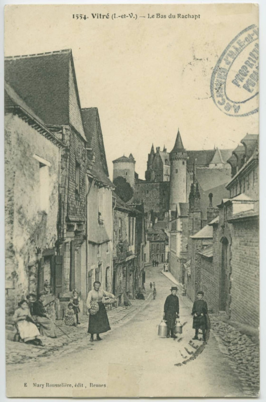 Carte postale ancienne 1554. -  Vitré (I.etV.) - le bas du Rachapt.