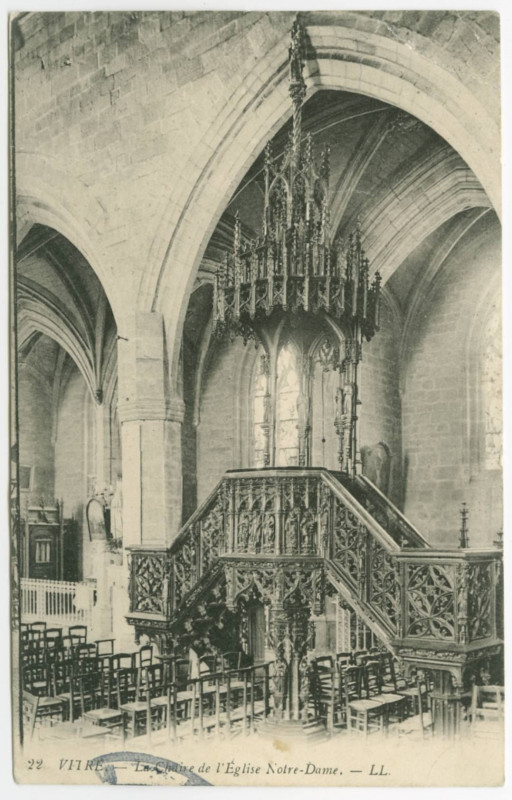 Carte postale ancienne 22. Vitre - Chaire de l' Eglise Notre-Dame