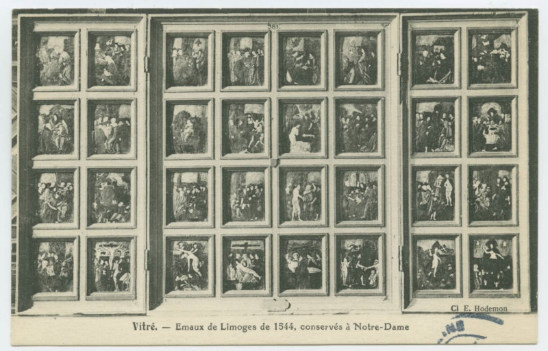 Carte postale ancienne Vitre - Emaux de Limoges de 1544, conservés à Notre-Dame