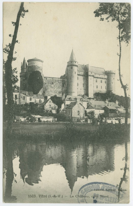 Carte postale ancienne 1503. Vitre (I.-&-V.) - Le Château, côté Nord.