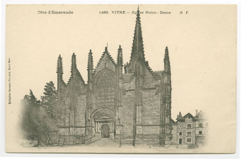 Carte postale ancienne Côte d'Emeraude - 1486. - Vitre - Eglise Notre-Dame.