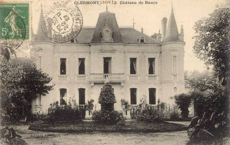 Carte postale ancienne Clermont (Landes) - château de Baure