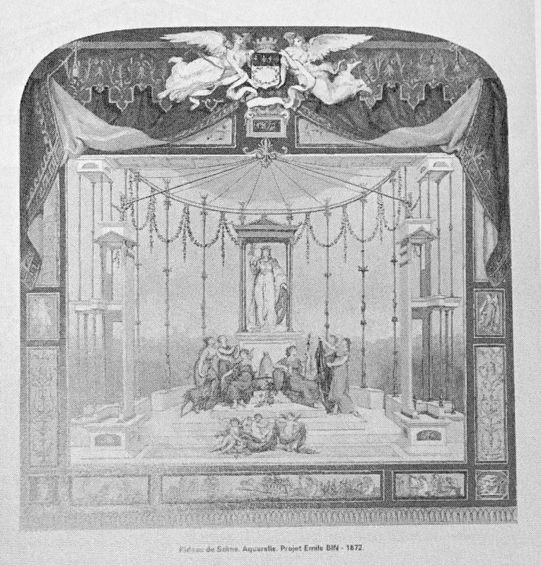 Carte postale ancienne Rideau de scene émile bin 1872 1100310