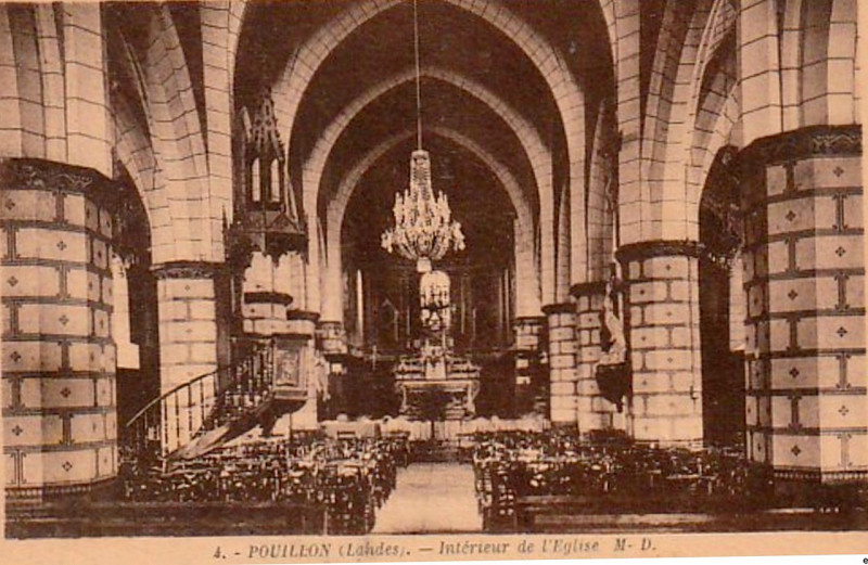 Carte postale ancienne Pouillon (Landes) - Eglise 5