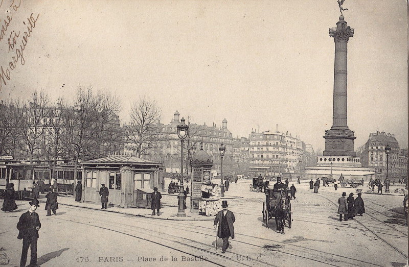 Carte postale ancienne Place de la Bastille à Paris 12e