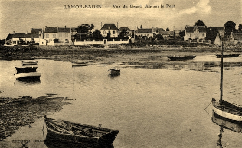 Carte postale ancienne Larmor-Baden Vue du port 1910