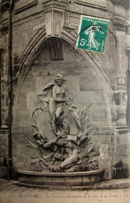 Carte postale ancienne Beauvais fontaine Gréber Cp 1908