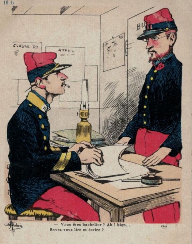 Carte postale ancienne Recrutement militaire. 1893