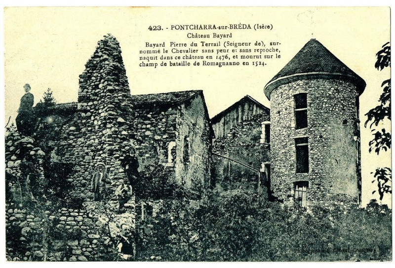 Carte postale ancienne Personnage célèbre Isère Pontcharra Le château Bayard à Pontcharra