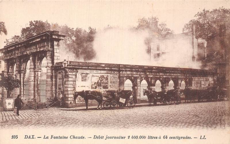 Carte postale ancienne Dax (Landes) - Fontaine chaude 78