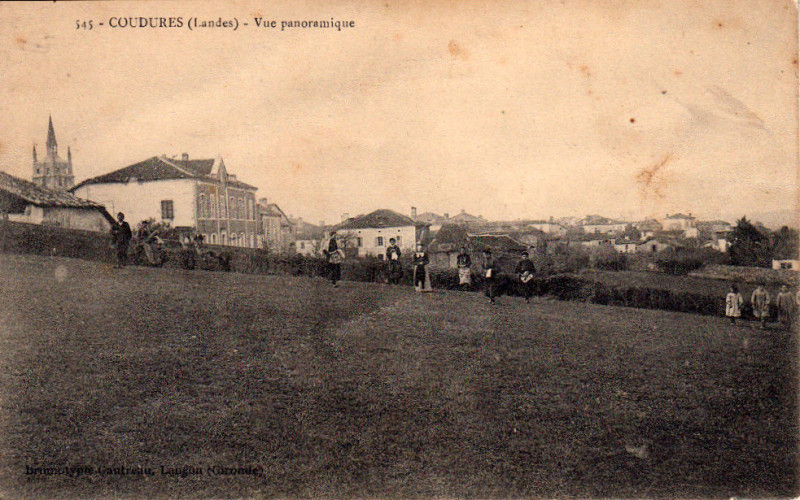 Carte postale ancienne Coudures (Landes) - vue générale 2