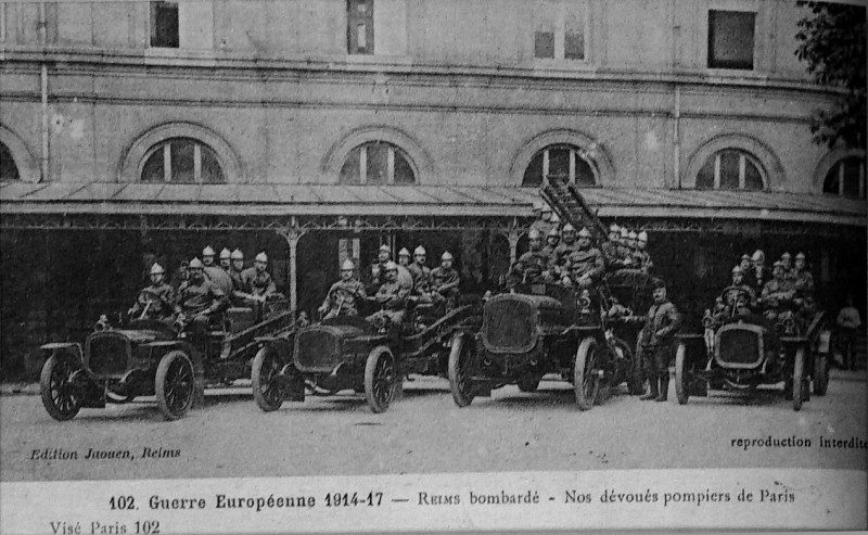 Carte postale ancienne Pompiers paris lycée libergier 5289