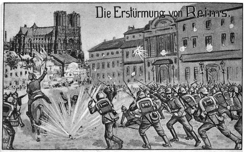 Carte postale ancienne Prise de reims 4 sept 14 5300