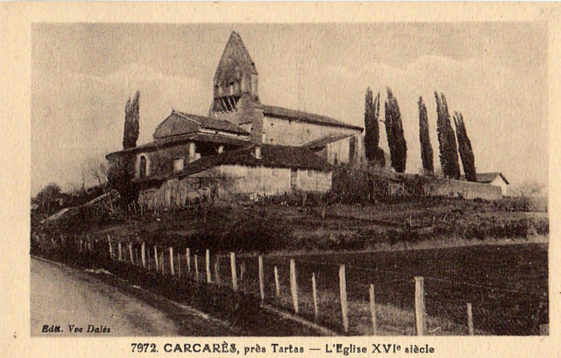 Carte postale ancienne Carcarès (Landes) - Eglise
