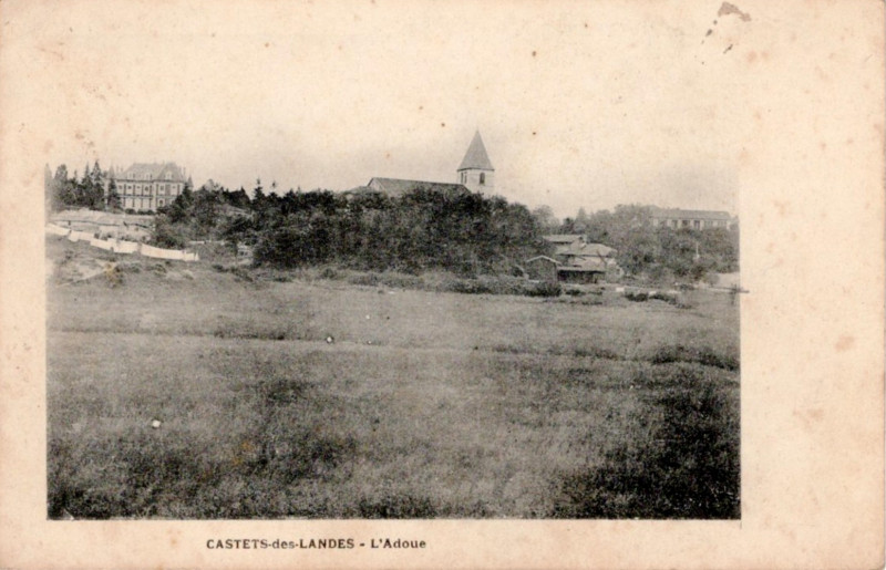 Carte postale ancienne Castets (Landes) - L'Adoue 1