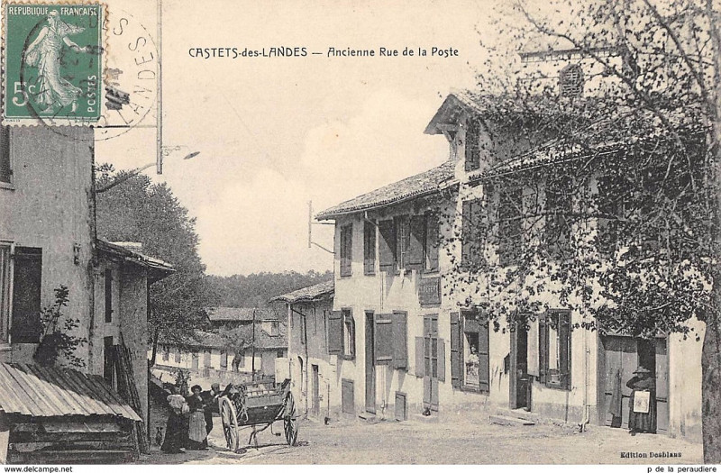 Carte postale ancienne Castets (Landes) - rue de la Poste 2