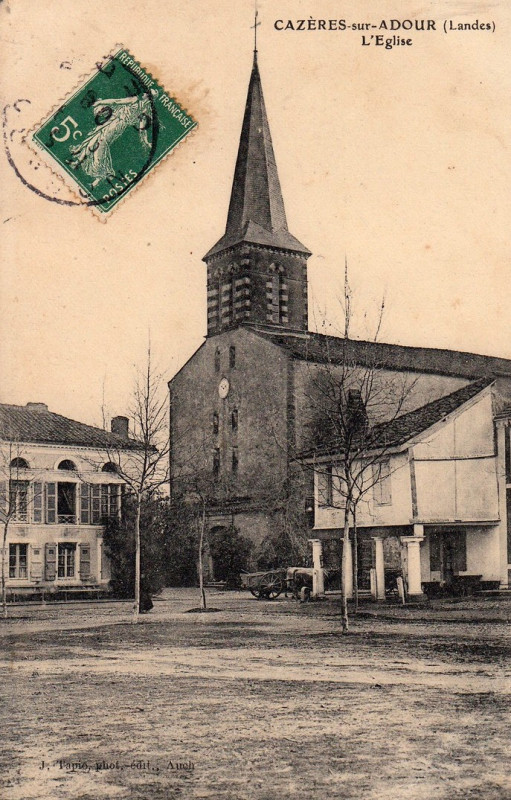Carte postale ancienne Cazerès (Landes) - Eglise 1