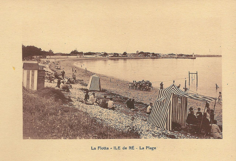 Carte postale ancienne Ile de Ré-Fr-17-la plage de La Flotte