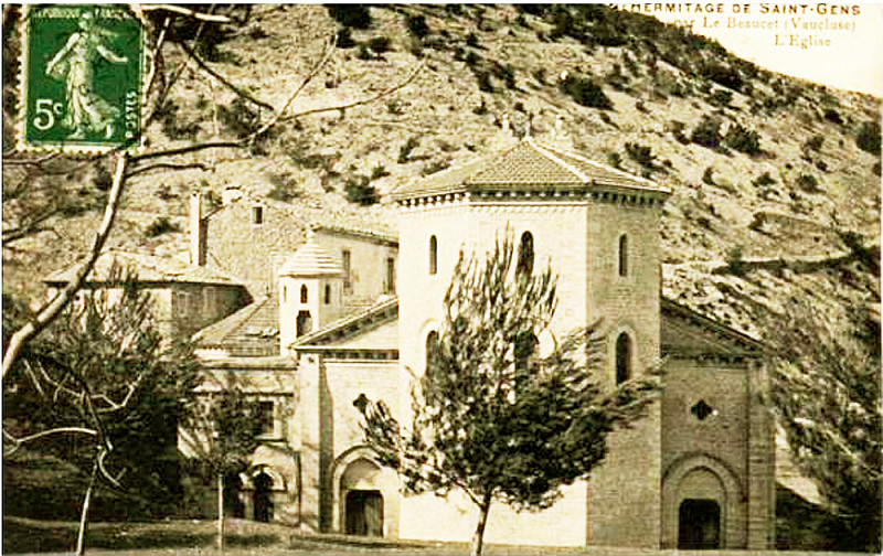 Carte postale ancienne Le Beaucet et l'église de Saint-Gens