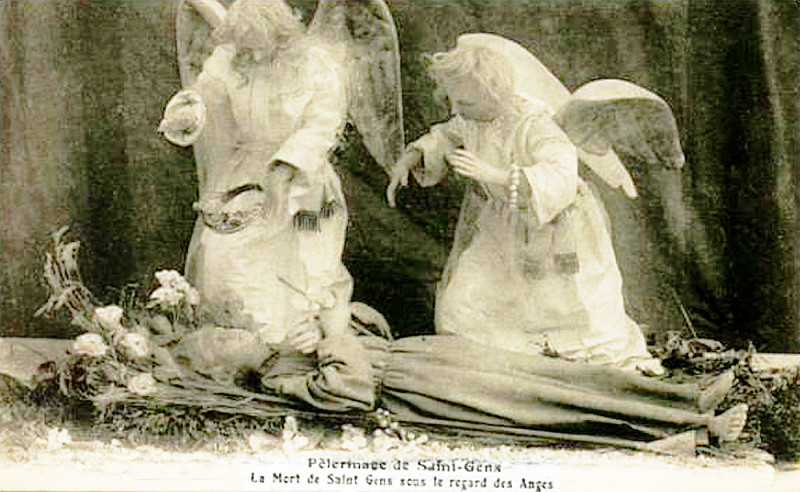 Carte postale ancienne Le Beaucet mort de Saint-Gens assisté par les anges