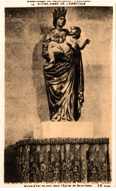Carte postale ancienne Le Beaucet statue de Nd de l'Hermitage de Saint-Gens