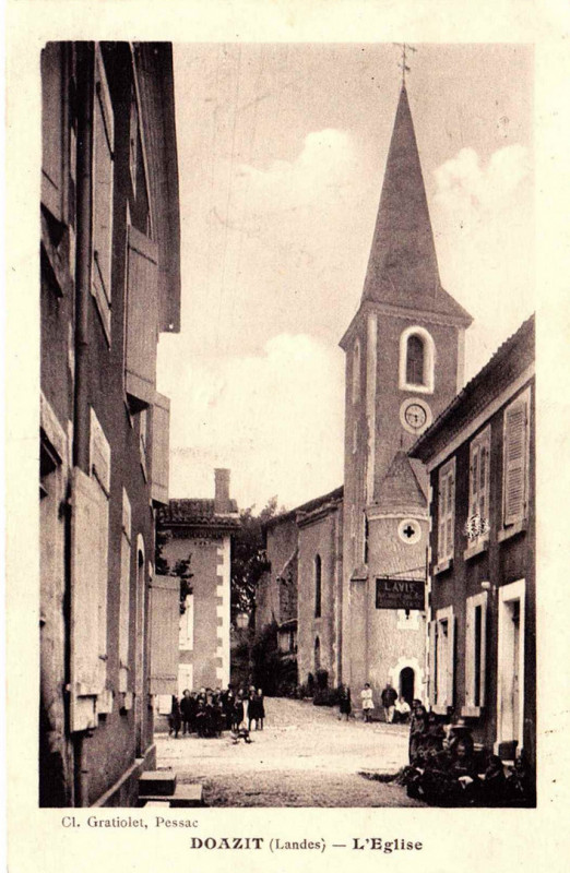 Carte postale ancienne Doazit (Landes) - Eglise 2