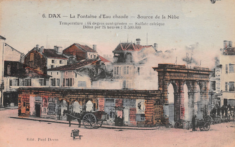 Carte postale ancienne Dax (Landes) - Fontaine chaude 24