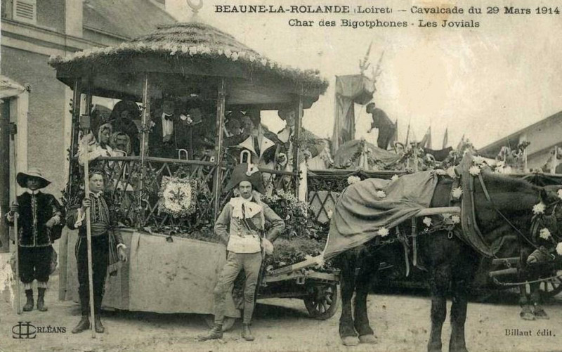 Carte postale ancienne Char des Bigotphones Les Jovials Beaune-la-Roland