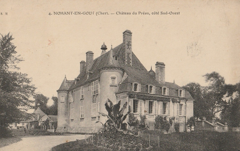 Carte postale ancienne Chateau du Préau Nouhant-en Gout